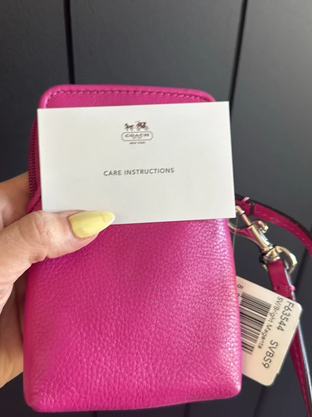 COACH Hot Pink Leather Wristlet Pouch